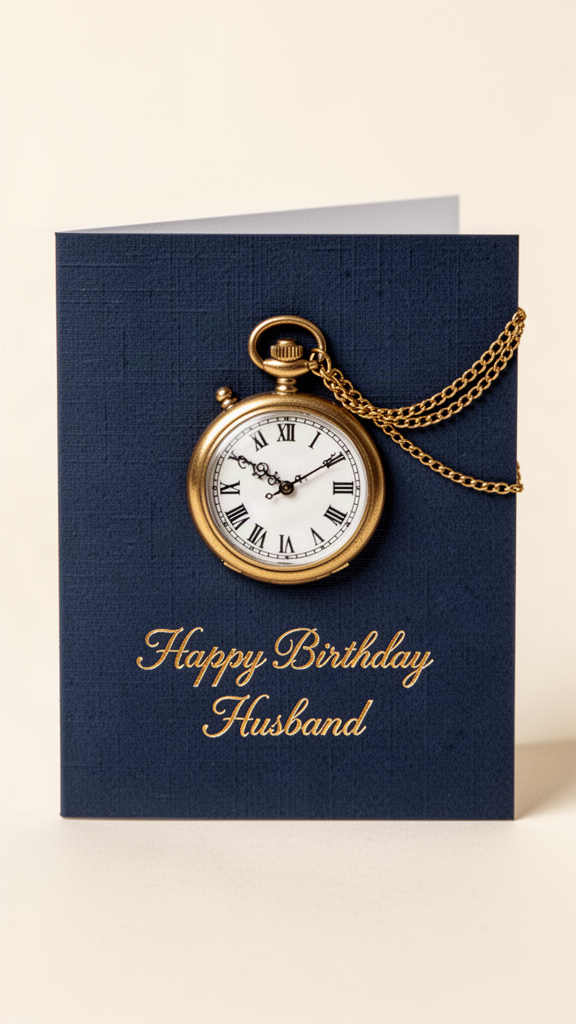 Pocket Watch Happy Birthday, Husband card