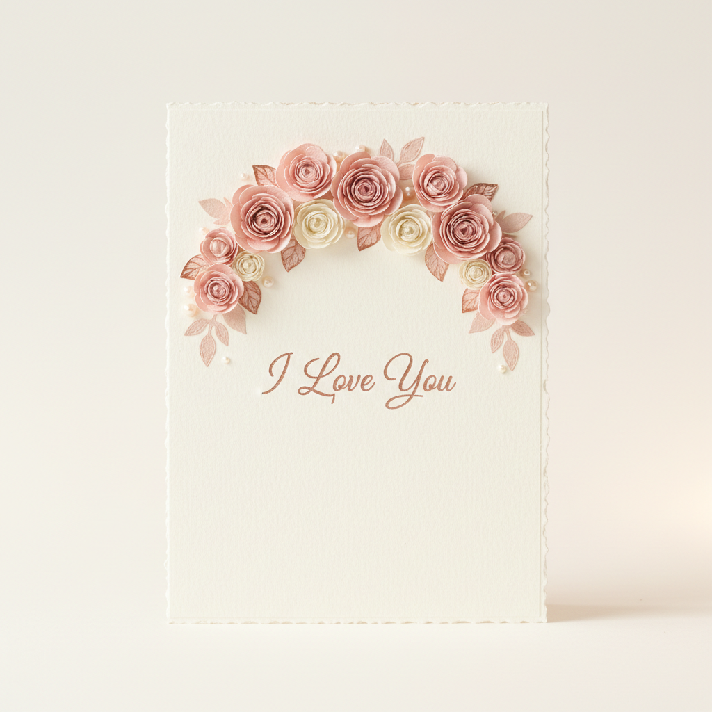 Peony Arch I Love You card