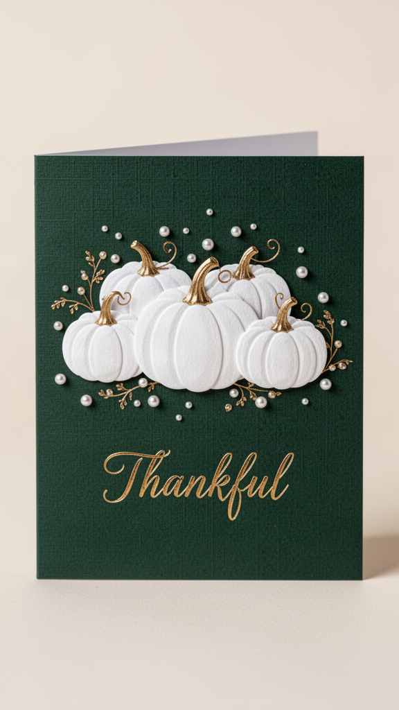 Forest Green Heirloom Pumpkins Happy Thanksgiving card