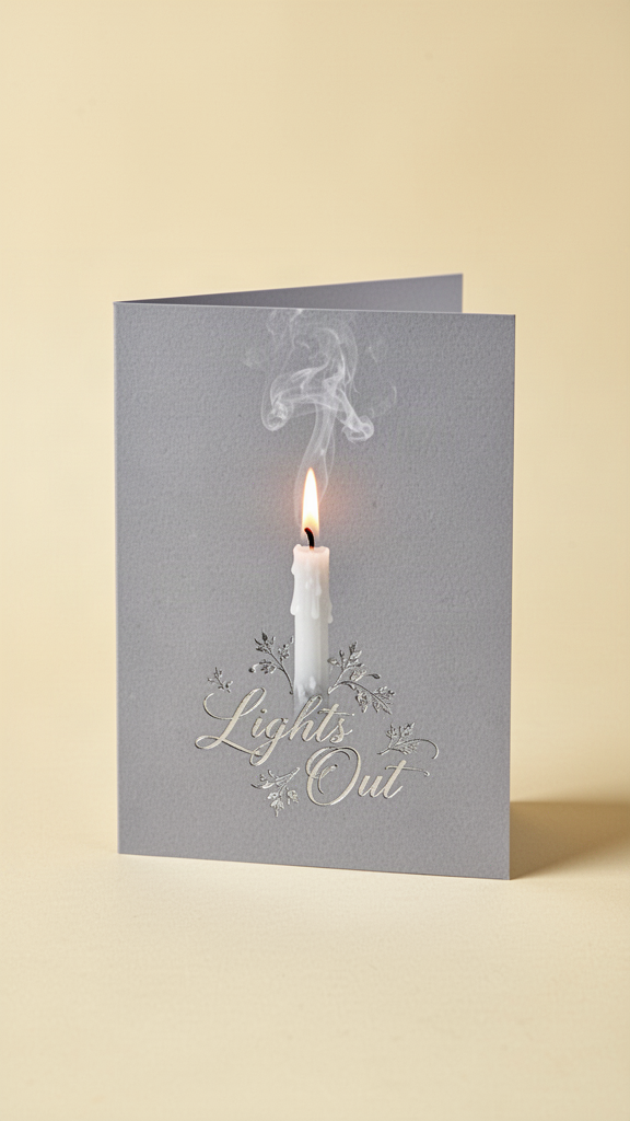 Lights Out Happy Halloween card