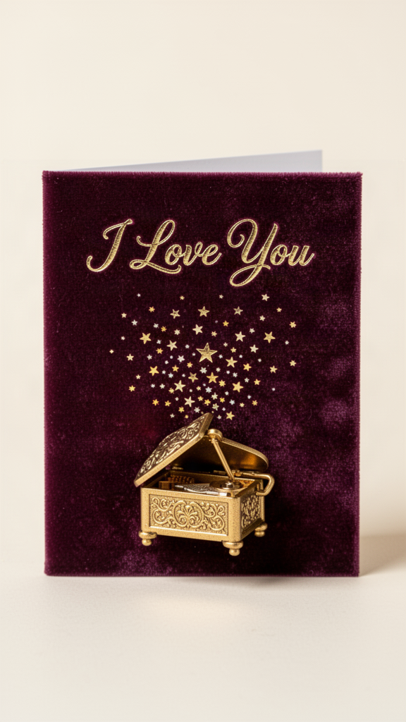 Plum Music Box Love I Love You card