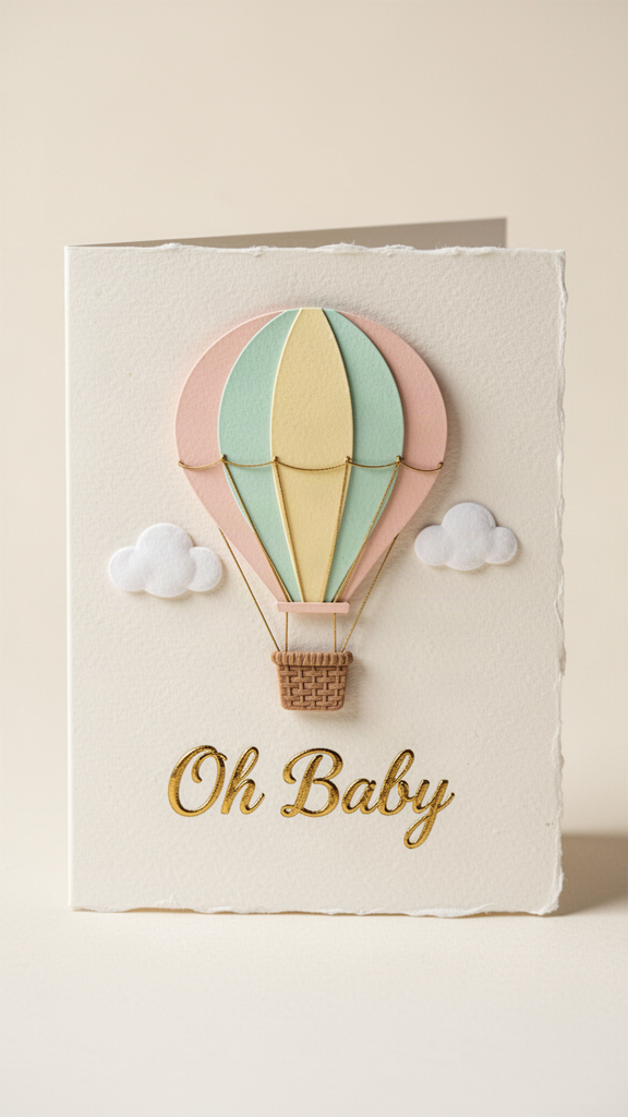 Pastel Balloon Baby Shower card