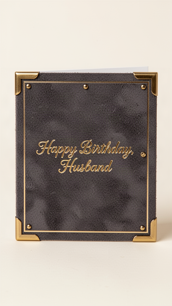 Charcoal & Brass Happy Birthday, Husband card