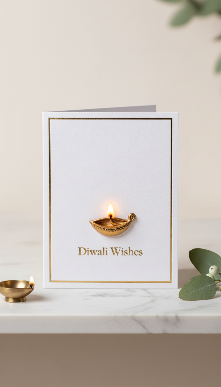 Modern Glow Happy Diwali card