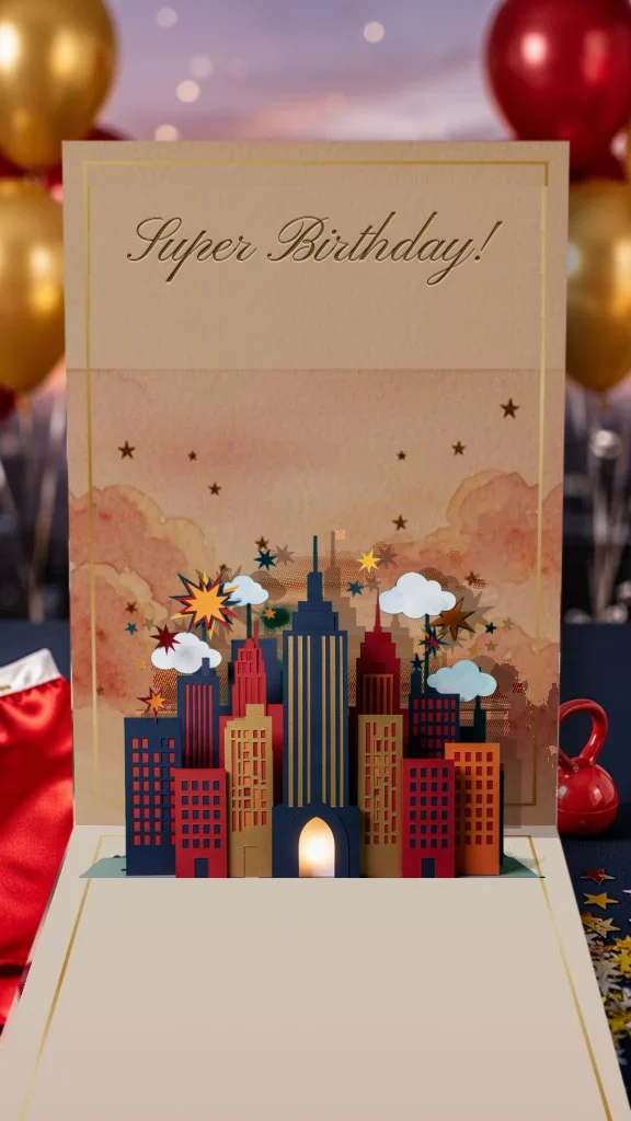 Superhero Day Happy Birthday card