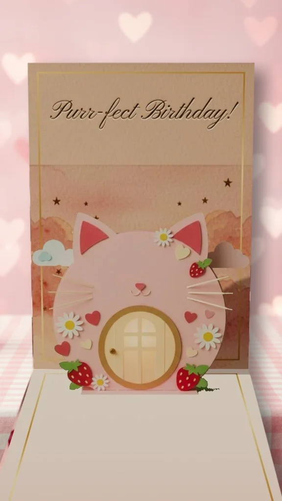 Kitty Sweets Happy Birthday card
