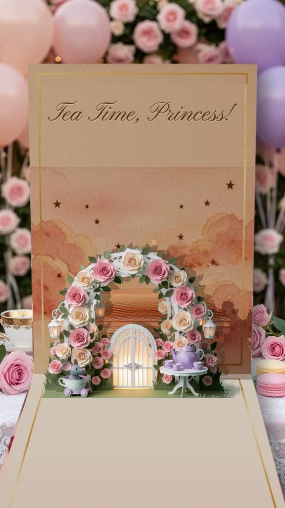Princess Tea Party Happy Birthday card